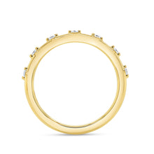 Load image into Gallery viewer, 18KT yellow gold space setting band with 0.11ctw round diamo...
