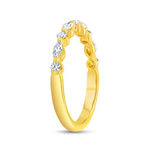 Load image into Gallery viewer, 18KT yellow gold band with 0.43ctw alternating round and mar...

