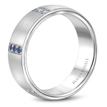 Load image into Gallery viewer, 14KT white gold band with 0.23ctw round sapphires (9 qty) an...
