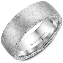 Load image into Gallery viewer, 14KT white gold band with diamond brushed center and 0.66ctw...
