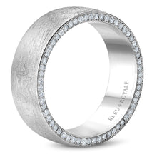 Load image into Gallery viewer, 14KT white gold band with diamond brushed center and 0.66ctw...

