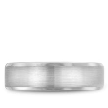 Load image into Gallery viewer, 14KT white gold band with sandpaper center and polished beve...
