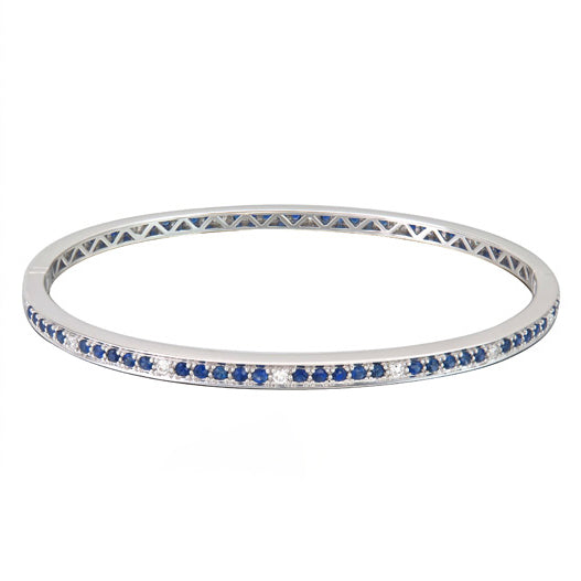 18KT White Gold Bangle Bracelet with 0.21ctw diamonds, I-SI ...