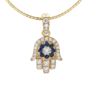 18KT yellow gold Hamsa pendant with 0.28ctw round diamonds, ...