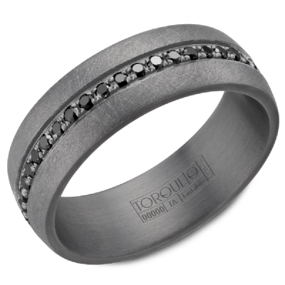 Tantalum domed eternity band with wire brush finish and 0.66...