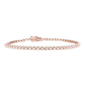 14KT rose gold tennis bracelet with 1.00ctw round diamonds, ...