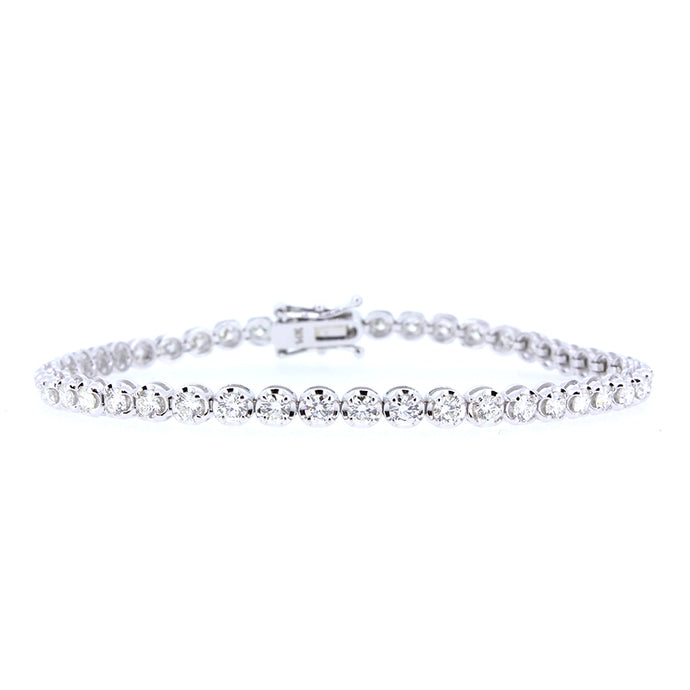 14KT white gold tennis bracelet with 3.01ctw round diamonds,...