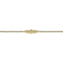 Load image into Gallery viewer, 14KT yellow gold chain bracelet with graduated bead stations...
