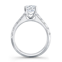 Load image into Gallery viewer, 14KT white gold flush set accented shoulder engagement ring ...
