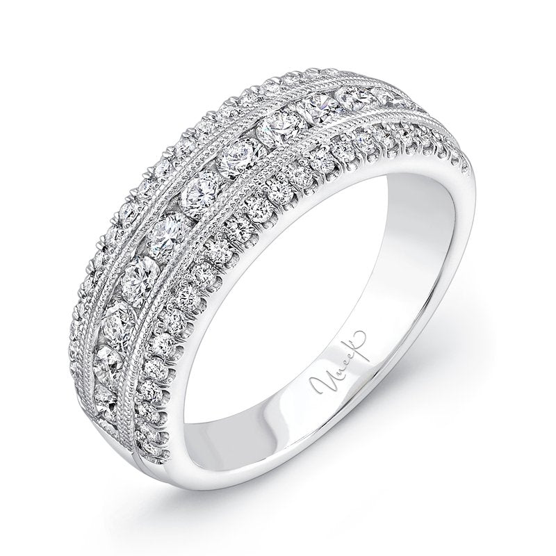 14KT White Gold Three Row Band with 0.95ctw diamonds, G/H-VS...