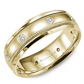 14KT yellow gold band with 0.24ctw round diamonds, G/H-SI (6...