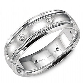 14KT white gold band with 0.24ctw round diamonds, G/H-SI (6 ...