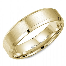 18KT yellow gold band with sandpaper center and high polish ...