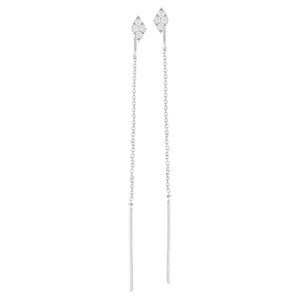 14KT white gold pass-through earrings with 0.14ctw round dia...
