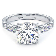 Load image into Gallery viewer, 18KT White Gold Cathedral Engagement Ring with 0.80ctw diamo...
