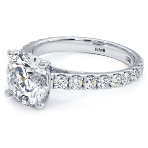 18KT White Gold Cathedral Engagement Ring with 0.80ctw diamo...