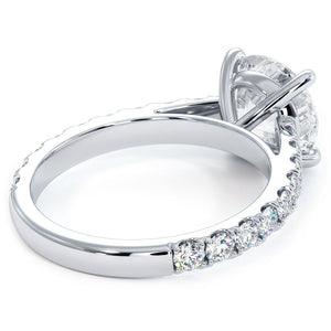 18KT White Gold Cathedral Engagement Ring with 0.80ctw diamo...