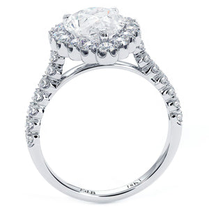 18KT White Gold Pear Halo Engagement Ring with 0.85ctw diamo...