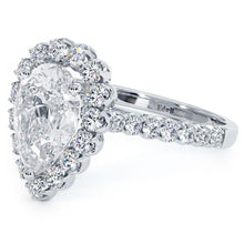 Load image into Gallery viewer, 18KT White Gold Pear Halo Engagement Ring with 0.85ctw diamo...
