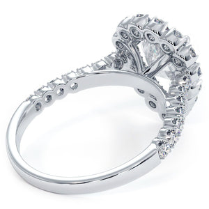 18KT White Gold Pear Halo Engagement Ring with 0.85ctw diamo...