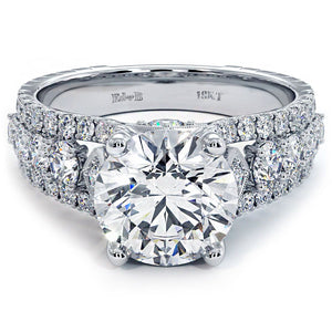 18KT White Gold Cathedral Engagement Ring with 1.45ctw diamo...