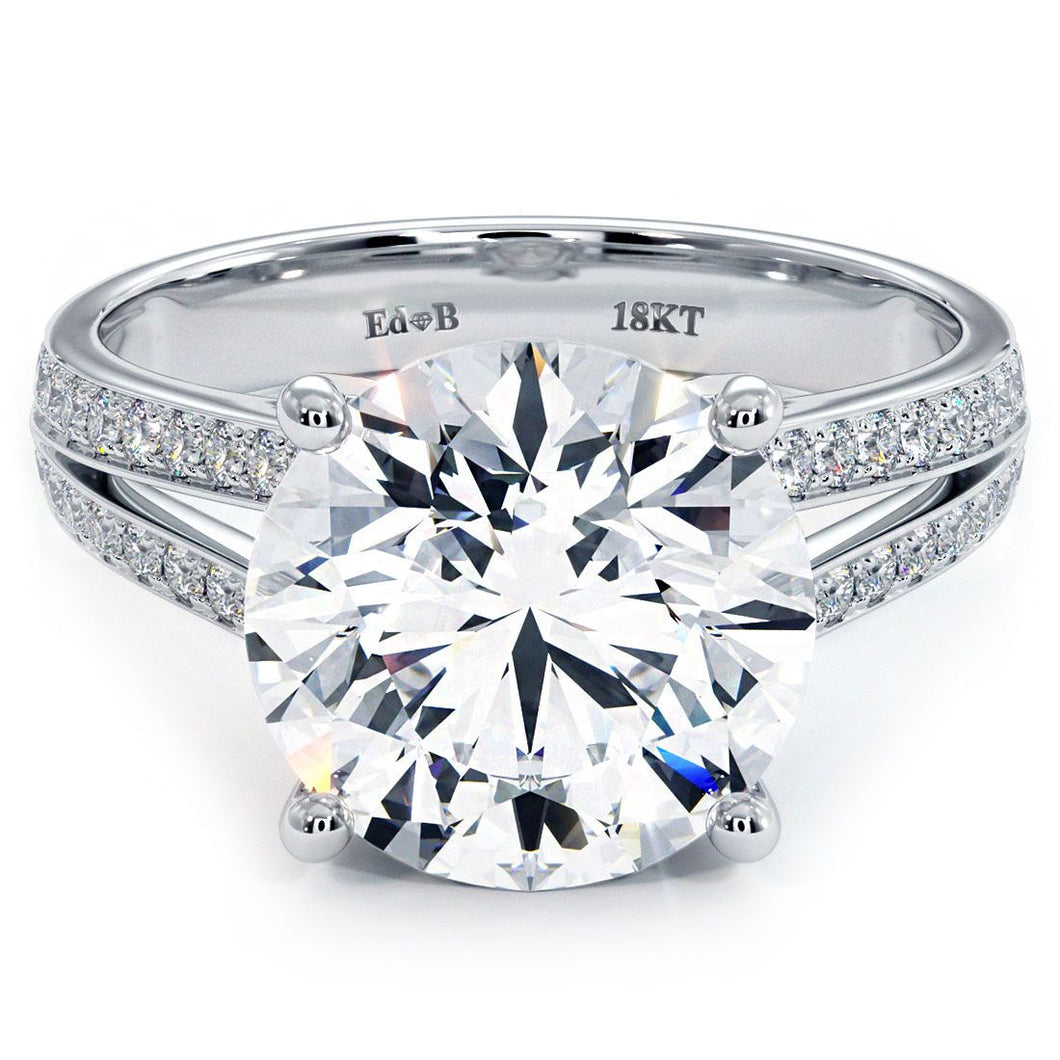 18KT White Gold Split Shank Engagement Ring with 0.60ctw dia...