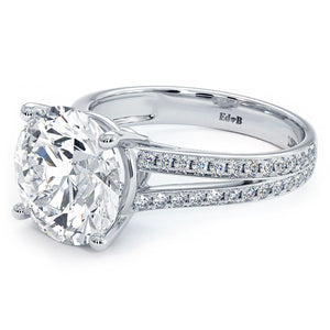 18KT White Gold Split Shank Engagement Ring with 0.60ctw dia...