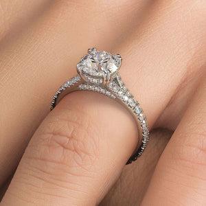 18KT White Gold Split Shank Engagement Ring with 0.56ctw dia...