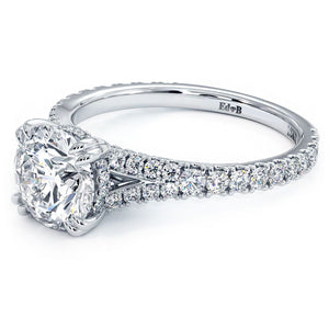 18KT White Gold Split Shank Engagement Ring with 0.56ctw dia...