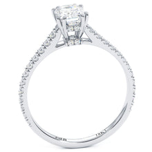 Load image into Gallery viewer, 18KT White Gold Emerald Cut Engagement Ring with 0.35ctw dia...
