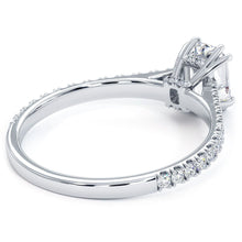 Load image into Gallery viewer, 18KT White Gold Emerald Cut Engagement Ring with 0.35ctw dia...
