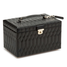 Load image into Gallery viewer, WOLF Caroline collection, large jewelry case, black.
