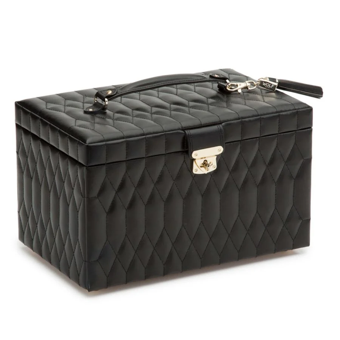 WOLF Caroline collection, large jewelry case, black.