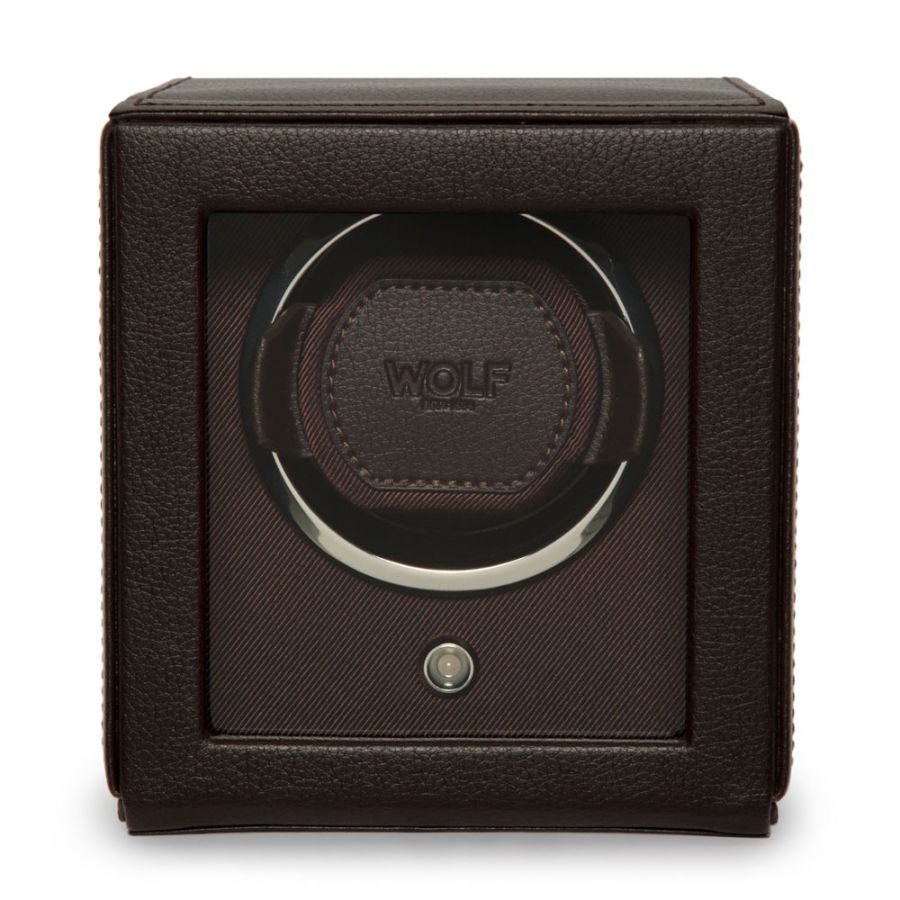 WOLF Cub Collection single watch winder with cover, brown