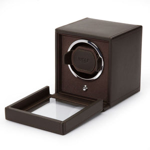 WOLF Cub single watch winder with cover, brown