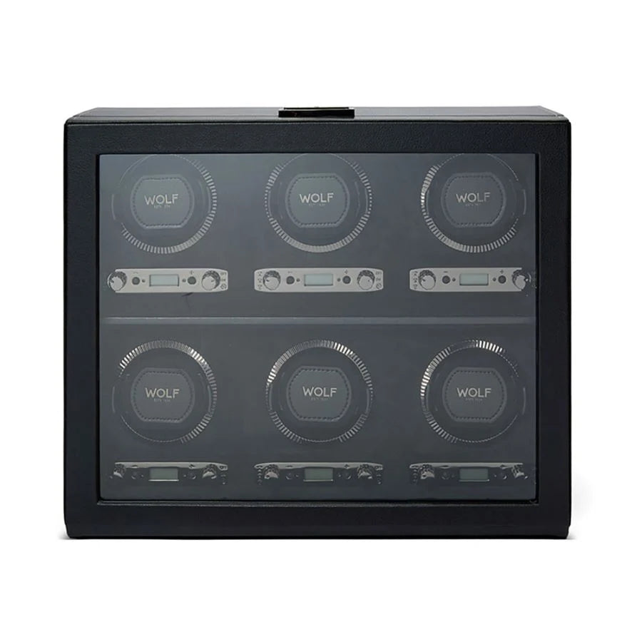 British Racing 6 Piece Watch Winder - Black