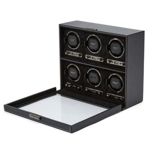 British Racing 6 Piece Watch Winder - Black