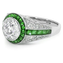 Load image into Gallery viewer, 18KT White Gold Deco Halo Ring with 0.35ctw diamonds, G/H-SI...
