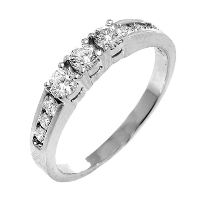 14KT white gold band with 0.51ctw round diamonds, H/I-SI (9 ...
