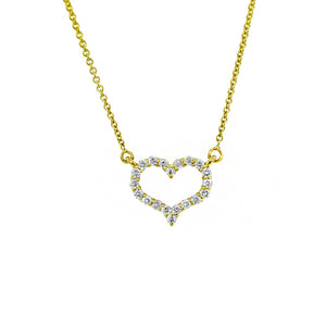 14KT yellow gold heart with 0.29ctw round diamonds, H/I-SI (...