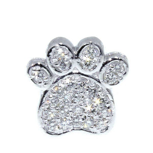 14KT white gold dog paw pendant with 0.26ctw round diamonds,...
