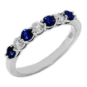 14KT white gold band with 0.52ctw round sapphires (4 qty) an...
