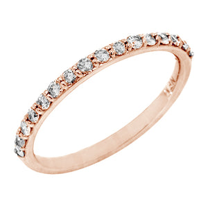 14KT rose gold shared prong band with 0.33ctw round diamonds...