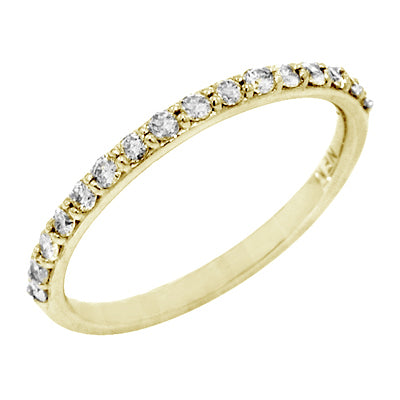 14KT yellow gold shared prong band with 0.33ctw round diamon...