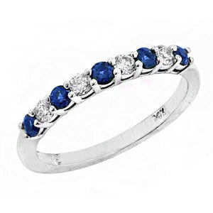 14KT white gold band with 0.38ctw round sapphires (5 qty) an...