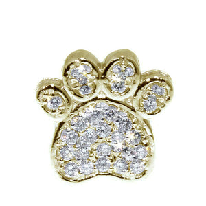 14KT yellow gold dog paw pendant with 0.26ctw round diamonds...