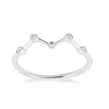 Load image into Gallery viewer, 14KT white gold zig zag band with 0.10ctw round bezel set di...
