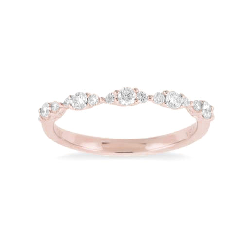 14KT rose gold band with 0.31ctw round diamonds, H/I-SI (13 ...