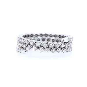 14KT white gold flexible coiled ring with 0.57ctw round diam...