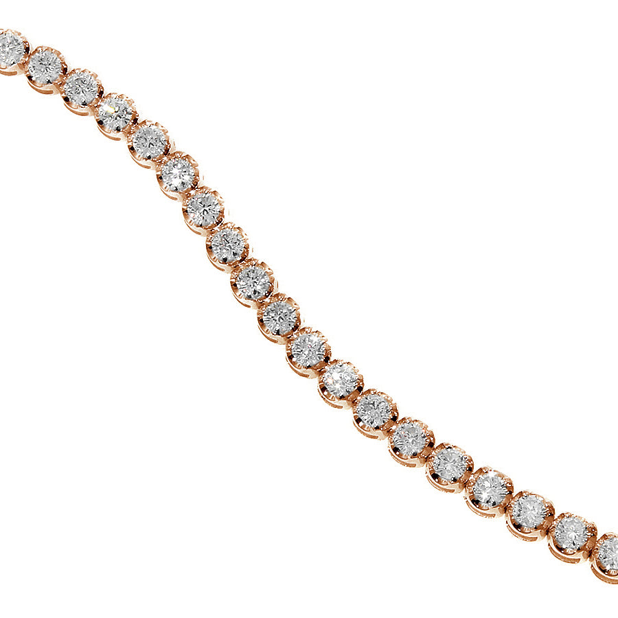 18KT rose gold tennis bracelet with 4.00ctw round diamonds, ...